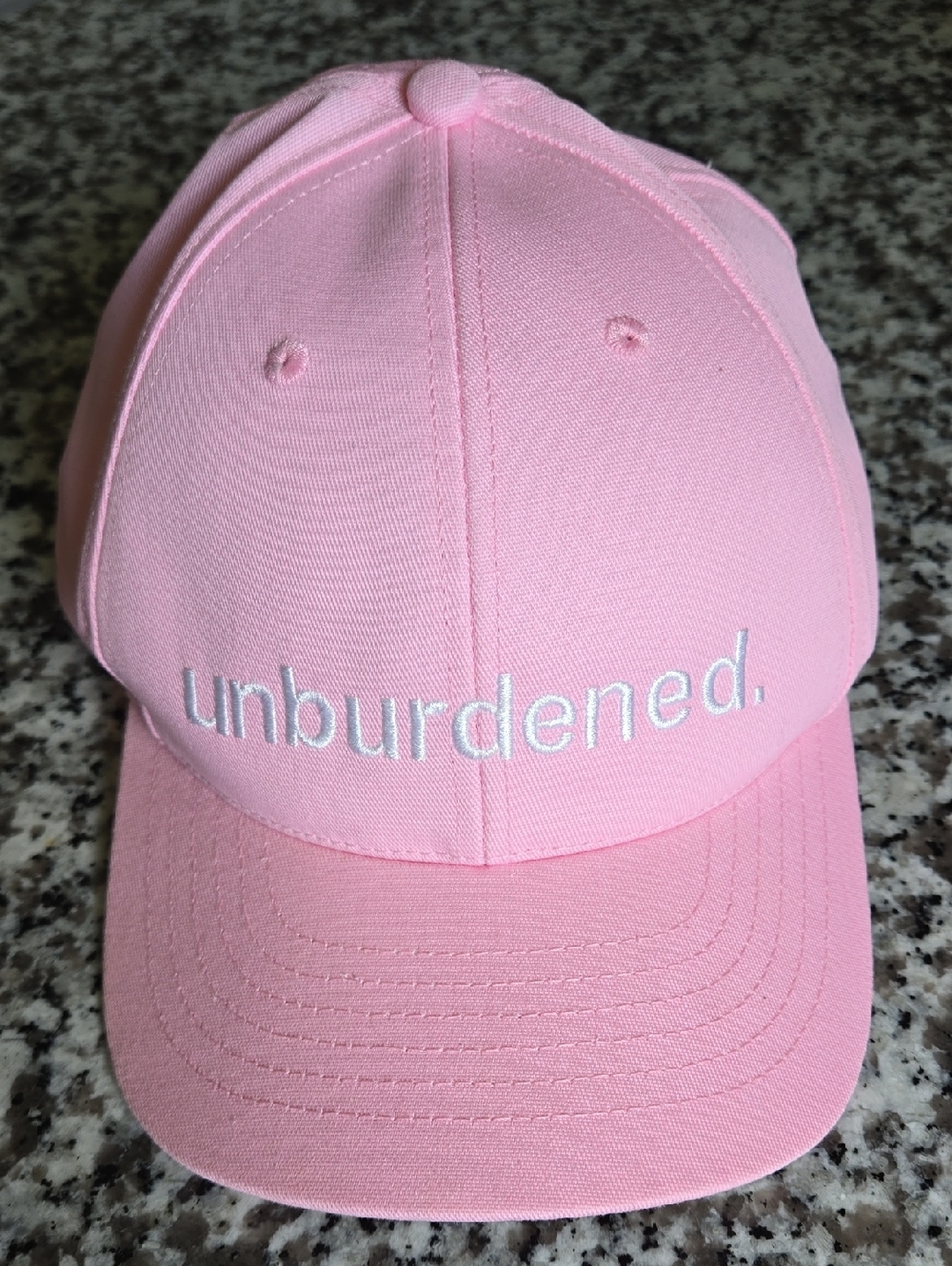 Classic Pink 'unburdened.' Embroidered Baseball Cap